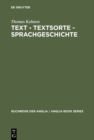 Text - Textsorte - Sprachgeschichte : Englische Partizipial- und Gerundialkonstruktionen 1100 bis 1700 - eBook