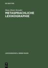 Metasprachliche Lexikographie : Untersuchungen zur Kodifizierung der linguistischen Terminologie - eBook