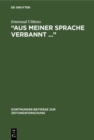 "Aus meiner Sprache verbannt ..." : Der Journalist und Schriftsteller Moritz Goldstein im Exil - eBook