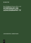 Symposium on Lexicography IV : Proceedings of the Fourth International Symposium on Lexicography April 20-22, 1988, at the University of Copenhagen - eBook