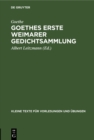 Goethes erste Weimarer Gedichtsammlung : Mit Varianten - eBook