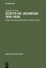 Ecrits de jeunesse 1816-1828 : Suivis du Memoire sur la 'Cosmogonie' de Laplace, 1835 - eBook