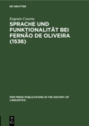 Sprache und Funktionalitat bei Fernao de Oliveira (1536) - eBook