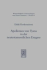 Apollonios von Tyana in der neutestamentlichen Exegese : Forschungsbericht und Weiterfuhrung der Diskussion - Book