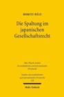 Die Spaltung im japanischen Gesellschaftsrecht - Book