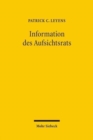 Information des Aufsichtsrats : Okonomisch-funktionale Analyse und Rechtsvergleich zum englischen Board - Book