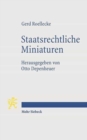 Staatsrechtliche Miniaturen : Positionen zu Fragen der Zeit - Book