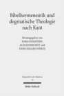 Bibelhermeneutik und dogmatische Theologie nach Kant - Book