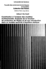 Contribution a l'analyse des modeles multisectoriels : Analyses de la fonction de production de Wigley et de son introduction dans un modele sectoriel d'equilibre statique - Book