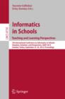Informatics in SchoolsTeaching and Learning Perspectives : 7th International Conference on Informatics in Schools: Situation, Evolution, and Perspectives, ISSEP 2014, Istanbul, Turkey, September 22-25 - eBook