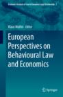 European Perspectives on Behavioural Law and Economics - eBook