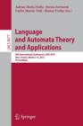Language and Automata Theory and Applications : 9th International Conference, LATA 2015, Nice, France, March 2-6, 2015, Proceedings - Book