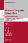 Human-Computer Interaction: Interaction Technologies : 17th International Conference, HCI International 2015, Los Angeles, CA, USA, August 2–7, 2015. Proceedings, Part II - Book