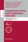 Computational Science and Its Applications -- ICCSA 2015 : 15th International Conference, Banff, AB, Canada, June 22-25, 2015, Proceedings, Part II - Book