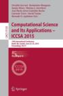Computational Science and Its Applications -- ICCSA 2015 : 15th International Conference, Banff, AB, Canada, June 22-25, 2015, Proceedings, Part V - Book