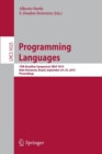 Programming Languages : 19th Brazilian Symposium SBLP 2015, Belo Horizonte, Brazil, September 24-25, 2015, Proceedings - Book