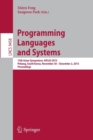 Programming Languages and Systems : 13th Asian Symposium, APLAS 2015, Pohang, South Korea, November 30 - December 2, 2015, Proceedings - Book