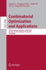Combinatorial Optimization and Applications : 9th International Conference, COCOA 2015, Houston, TX, USA, December 18-20, 2015, Proceedings - Book