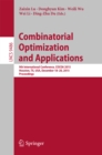 Combinatorial Optimization and Applications : 9th International Conference, COCOA 2015, Houston, TX, USA, December 18-20, 2015, Proceedings - eBook