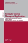 Computer Science – Theory and Applications : 11th International Computer Science Symposium in Russia, CSR 2016, St. Petersburg, Russia, June 9-13, 2016, Proceedings - Book