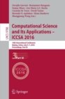 Computational Science and Its Applications - ICCSA 2016 : 16th International Conference, Beijing, China, July 4-7, 2016, Proceedings, Part III - Book