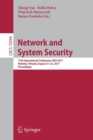 Network and System Security : 11th International Conference, NSS 2017, Helsinki, Finland, August 21–23, 2017, Proceedings - Book