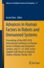 Advances in Human Factors in Robots and Unmanned Systems : Proceedings of the AHFE 2018 International Conference on Human Factors in Robots and Unmanned Systems, July 21-25, 2018, Loews Sapphire Falls - eBook