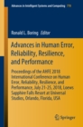 Advances in Human Error, Reliability, Resilience, and Performance : Proceedings of the AHFE 2018 International Conference on Human Error, Reliability, Resilience, and Performance, July 21-25, 2018, Lo - eBook