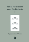 Felix Hausdorff zum Gedachtnis -  Band I : Aspekte seines Werkes - eBook