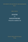 Analysis und Zahlentheorie : Vorlesung Hamburg 1920 - eBook