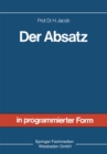 Der Absatz : Sonderdruck aus Allgemeine Betriebswirtschaftslehre in programmierter Form - eBook