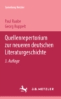 Quellenrepertorium zur neueren deutschen Literaturgeschichte : Sammlung Metzler, 74 - eBook