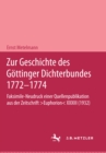 Zur Geschichte des Gottinger Dichterbundes 1772-1774 - eBook