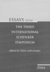 Essays from the Third International Schenker Symposium - Book