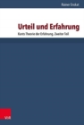 Urteil und Erfahrung : Kants Theorie der Erfahrung. Zweiter Teil - Book