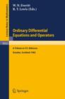 Ordinary Differential Equations and Operators - Book