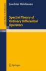 Spectral Theory of Ordinary Differential Operators - Book