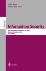 Information Security : 6th International Conference, Isc 2003, Bristol, UK, October 1-3, 2003, Proceedings - Book