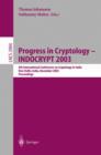 Progress in Cryptology - Indocrypt 2003 : 4th International Conference on Cryptology in India, New Delhi, India, December 8-10, 2003, Proceedings - Book