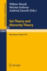 Set Theory and Hierarchy Theory : A Memorial Tribute to Andrzej Mostowski. Bierutowice, Poland, 1975 - eBook