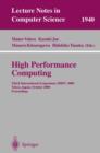 High Performance Computing : Third International Symposium, ISHPC 2000, Tokyo, Japan, October 16-18, 2000, Proceedings - Book