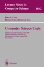 Computer Science Logic : 14th International Workshop, CSL 2000 Annual Conference of the EACSL Fischbachau, Germany, August 21-26, 2000 Proceedings - eBook