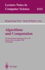 Algorithms and Computation : 9th International Symposium, ISAAC'98, Taejon, Korea, December 14-16, 1998, Proceedings - eBook
