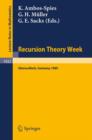 Recursion Theory Week : Proceedings of a Conference Held in Oberwolfach, FRG, March 19-25, 1989 - Book