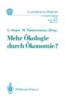 Mehr Okologie Durch Okonomie? - Book