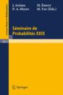 Seminaire De Probabilites Xxix - Book