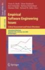 Empirical Software Engineering Issues. Critical Assessment and Future Directions : International Workshop, Dagstuhl Castle, Germany, June 26-30, 2006, Revised Papers - eBook