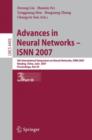 Advances in Neural Networks - ISNN 2007 : Proceedings of the 4th International Symposium on Neural Networks, ISNN 2007 Nanjing, China, June 3-7, 2007 Part III - Book