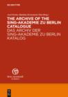 The Archive of the Sing-Akademie zu Berlin. Catalogue - eBook
