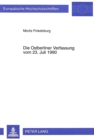 Die Ostberliner Verfassung vom 23. Juli 1990 - Book